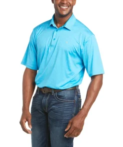 'Ariat' Men's Charger 2.0 Polo - Hawaiian Ocean