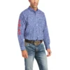 'Ariat' Men's Team Barle Western Button Down - Blue 2 'Ariat' Men's Team Barle Western Button Down - Blue