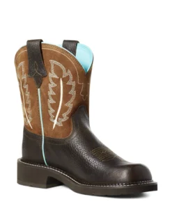 'Ariat' Women's 8" Fatbaby Feather II Western Round Toe - Dark Cottage 10 'Ariat' Women's 8