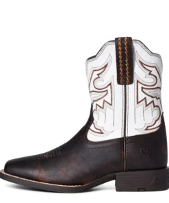 'Ariat' Youth 8" Sorting Pen Western Square Toe - Marbled Mahogany