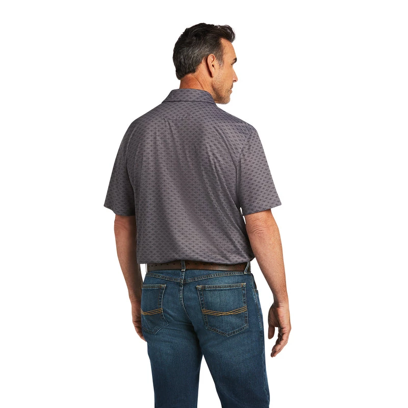 'Ariat' Men's All Over Print Polo - Carbon Zero Southwest 4 'Ariat' Men's All Over Print Polo - Carbon Zero Southwest