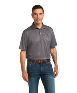 'Ariat' Men's All Over Print Polo - Carbon Zero Southwest