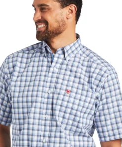 'Ariat' Men's Pro Fred Classic Fit Short Sleeve - WHITE 7 'Ariat' Men's Pro Fred Classic Fit Short Sleeve - WHITE