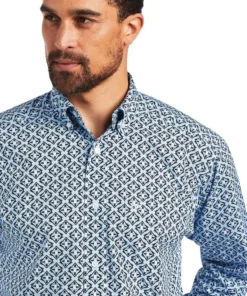 'Ariat' Men's Farhan Classic Fit Long Sleeve - WINDSURFER