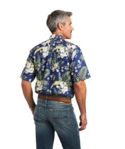 'Ariat' Men's Wrinkle-Free Ephraim Classic Fit Shirt - NOCTURNAL BLUE