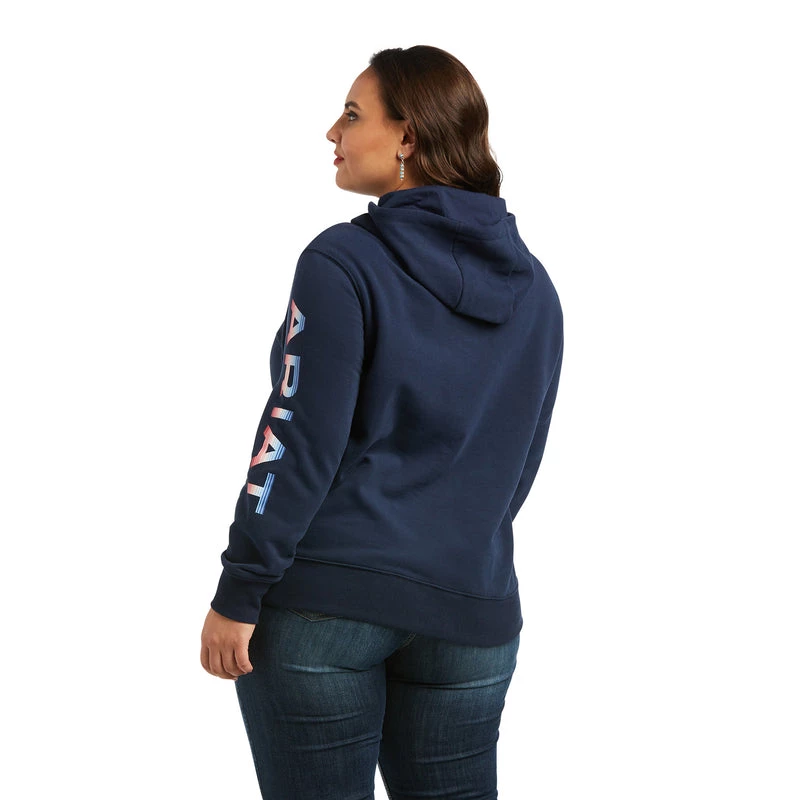 'Ariat' Women's Serape Arm Logo Sweatshirt - Navy 5 'Ariat' Women's Serape Arm Logo Sweatshirt - Navy