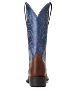 'Ariat' Women's Round Up StretchFit Square Toe - Sassy Brown / Metallic Navy