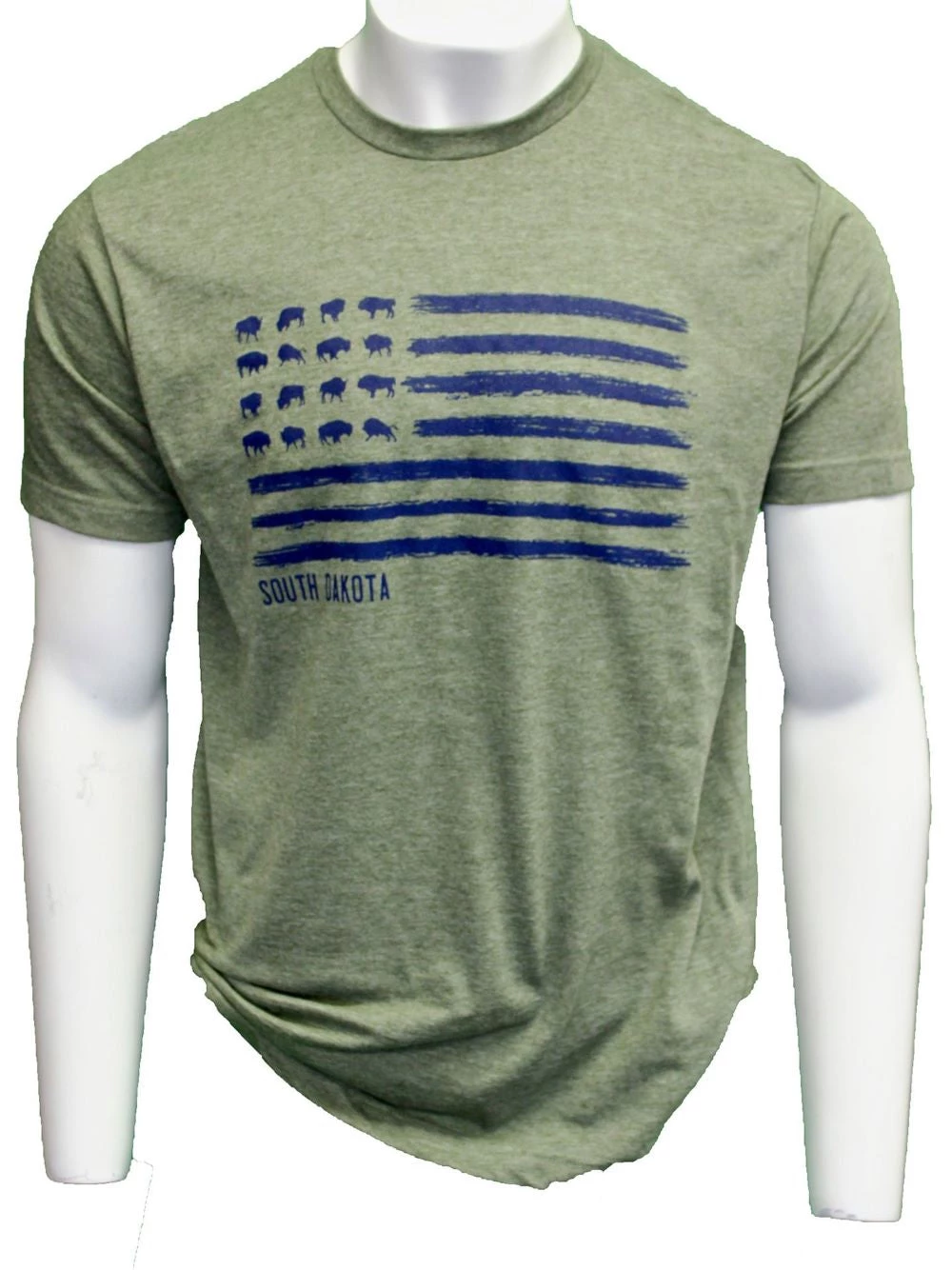 'ScratchPad Tees' Unisex Bison Flag SD Tee - Military Green 3 'ScratchPad Tees' Unisex Bison Flag SD Tee - Military Green