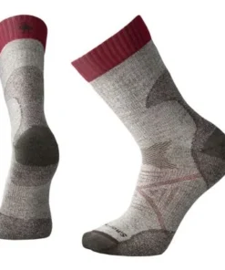 Smartwool Men PhD Pro Outdoor Medium Crew Sock - Taupe / Charcoal / Red
