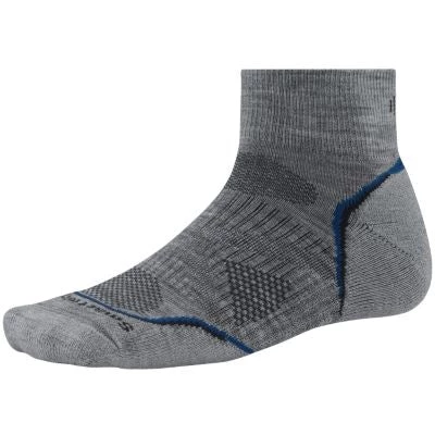 Smartwool PhD Outdoor Light Mini Crew Socks - Gray / Blue / Black 3 Smartwool PhD Outdoor Light Mini Crew Socks - Gray / Blue / Black