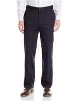 'Savane' Flat Front Stretch Chino - Navy