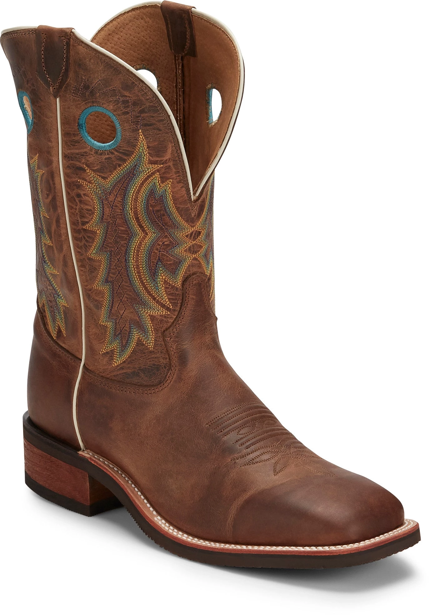 'Tony Lama' Men's 11" Americana Creedance Western - Brown / Turquoise 3 'Tony Lama' Men's 11" Americana Creedance Western - Brown / Turquoise