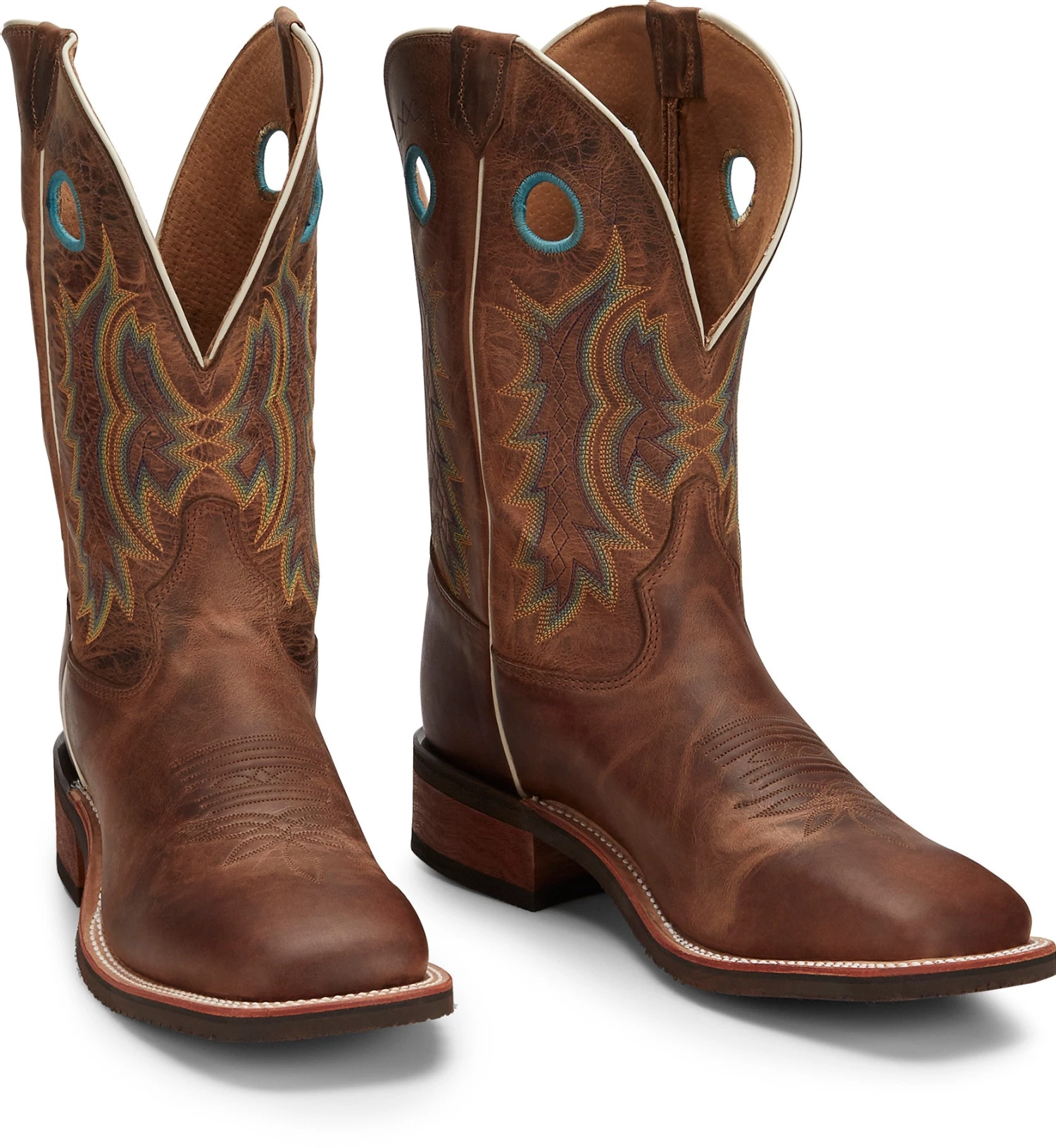 'Tony Lama' Men's 11" Americana Creedance Western - Brown / Turquoise 8 'Tony Lama' Men's 11" Americana Creedance Western - Brown / Turquoise