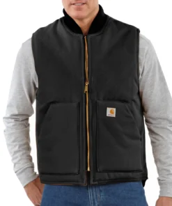 'Carhartt' Men's Duck Vest Arctic Quilt Lined - Black