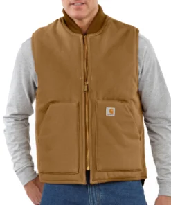'Carhartt' Men's Duck Vest Arctic Quilt Lined - Carhartt Brown