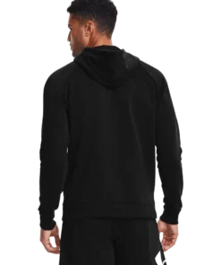 'Under Armour' Men's Rival Fleece Big Logo Hoodie - Black / Onyx White