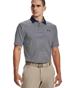 'Under Armour' Men's Performance Stripe Polo - Academy / White