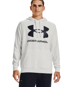 'Under Armour' Men's Rival Fleece Big Logo Hoodie - Onyx White / Black