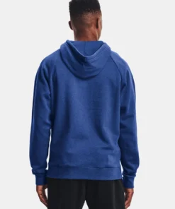 'Under Armour' Men's Rival Fleece Big Logo Hoodie - Tech Blue Light Heather / Indigo