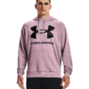'Under Armour' Men's Rival Fleece Big Logo Hoodie - Mauve Pink / Black 1 'Under Armour' Men's Rival Fleece Big Logo Hoodie - Mauve Pink / Black