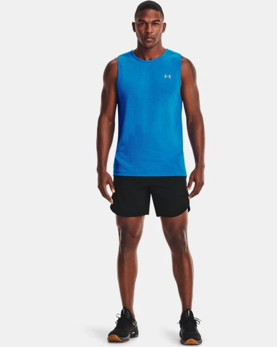 'Under Armour' Men's Rush™ Seamless Sleeveless T-Shirt - Blue Circuit / Black 3 'Under Armour' Men's Rush™ Seamless Sleeveless T-Shirt - Blue Circuit / Black