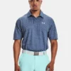 'Under Armour' Men's Performance Printed Polo - Mineral Blue / Isotope Blue 1 'Under Armour' Men's Performance Printed Polo - Mineral Blue / Isotope Blue