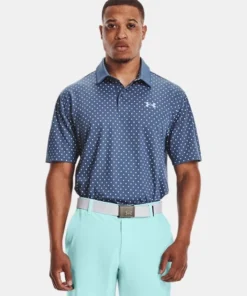 'Under Armour' Men's Performance Printed Polo - Mineral Blue / Isotope Blue