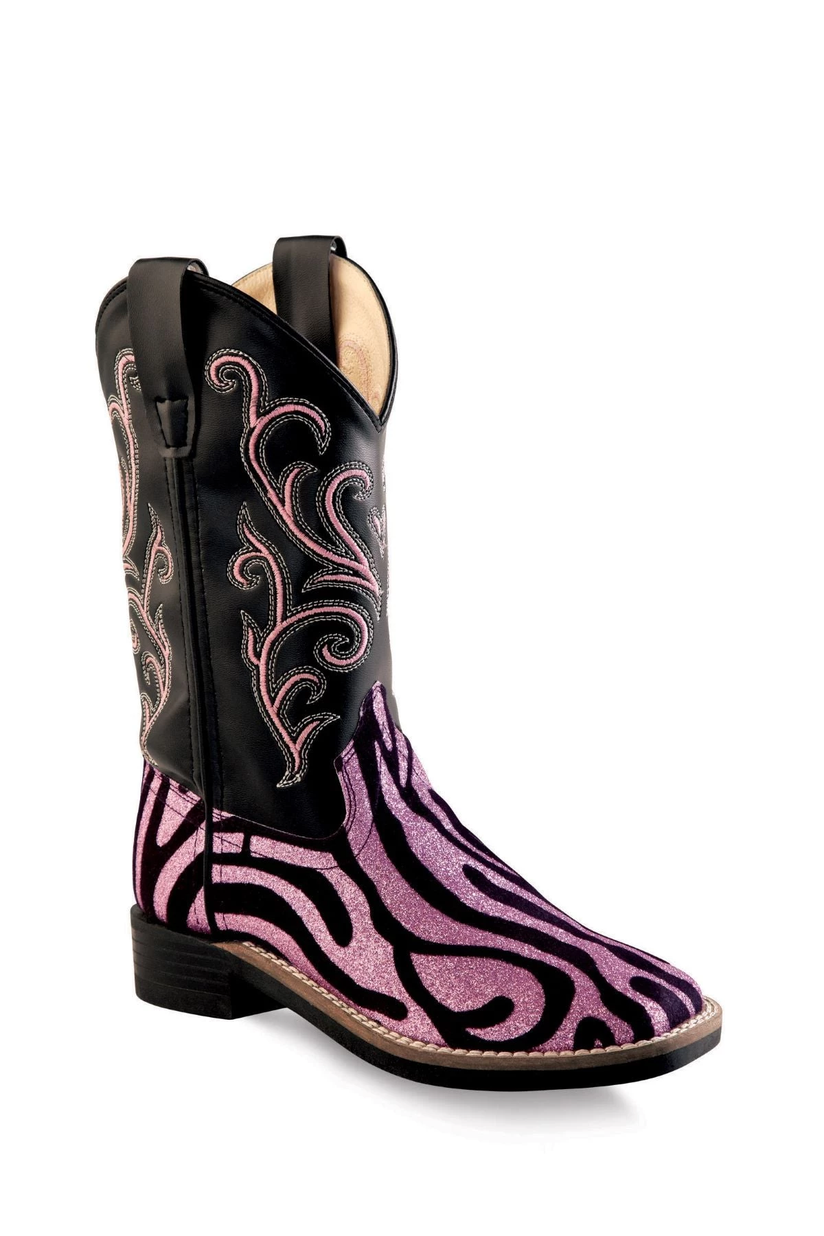 'Old West' Child's 9" Western Square Toe - Black / Pink 3 'Old West' Child's 9" Western Square Toe - Black / Pink