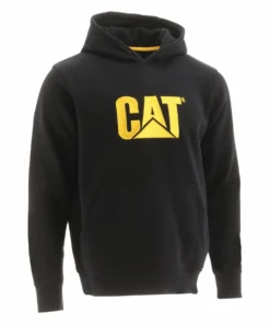 'Caterpillar' Men's Trademark Hooded Sweatshirt - Black