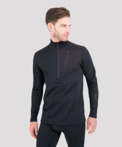 TERRAMAR BASE LAYER 'Terramar' Men's 3.0 Ecolator® Performance Half Zip - Black