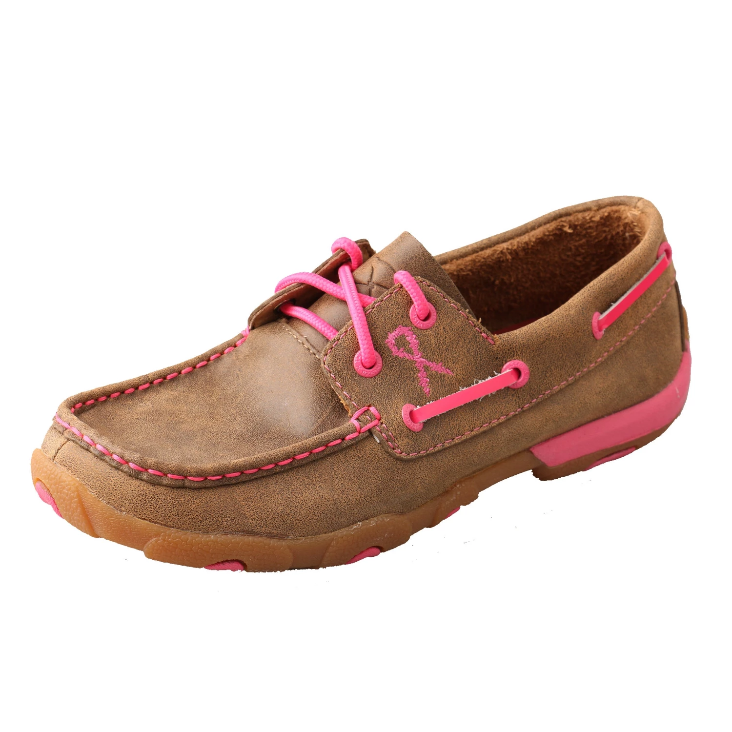 Twisted X Boots 'Twisted X' "Tough Enough To Wear Pink" Driving Moc - Tan / Pink Women 3 Twisted X Boots 'Twisted X' "Tough Enough To Wear Pink" Driving Moc - Tan / Pink Women
