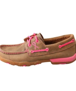 Twisted X Boots 'Twisted X' "Tough Enough To Wear Pink" Driving Moc - Tan / Pink Women