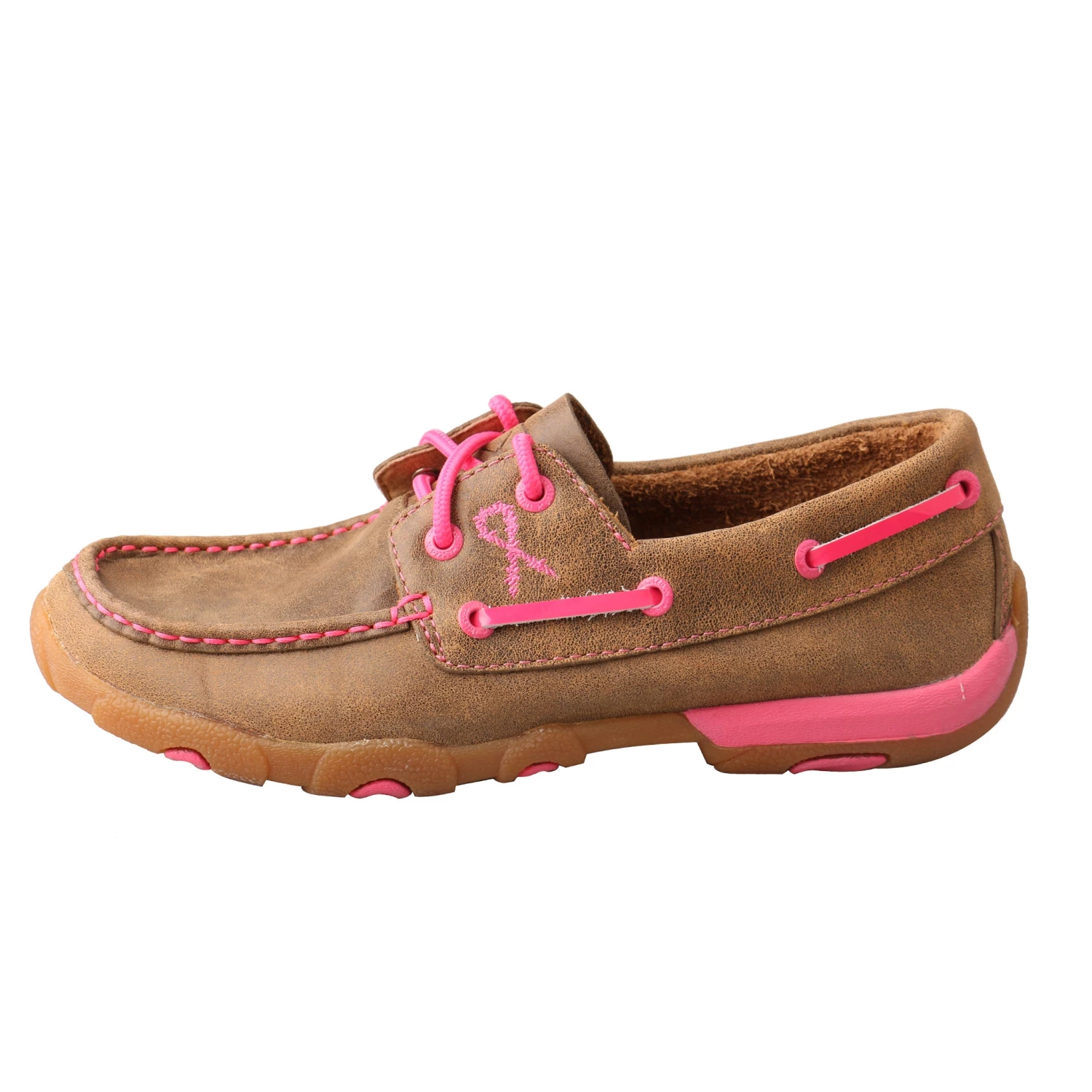 Twisted X Boots 'Twisted X' "Tough Enough To Wear Pink" Driving Moc - Tan / Pink Women 4 Twisted X Boots 'Twisted X' "Tough Enough To Wear Pink" Driving Moc - Tan / Pink Women