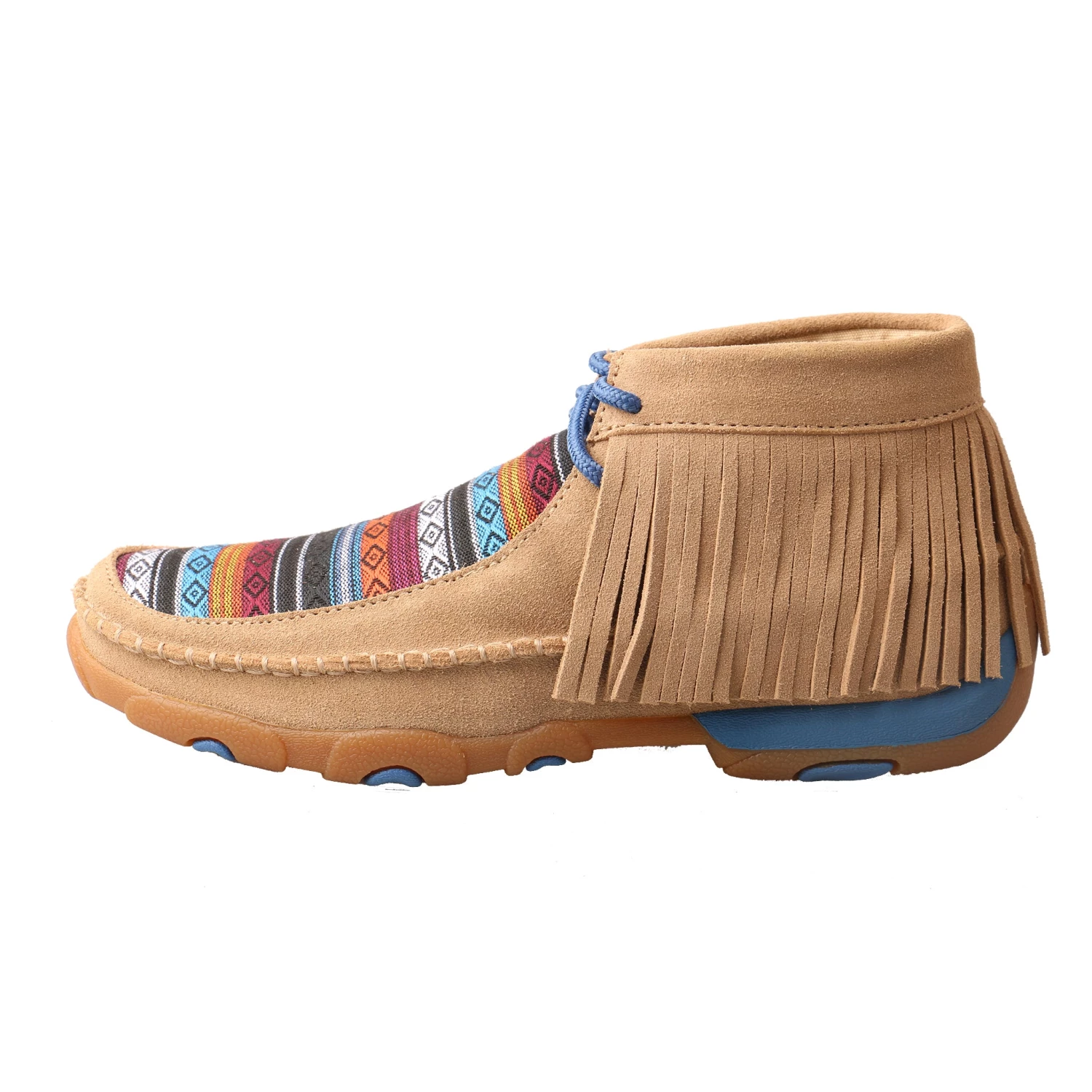 Twisted X Boots Driving Moccasin - Serape Fringe / Sand Suede Women 6 Twisted X Boots Driving Moccasin - Serape Fringe / Sand Suede Women