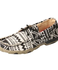 Twisted X Boots 'Twisted X' Women's Driving Moccasin - Black / White
