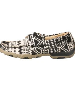 Twisted X Boots 'Twisted X' Women's Driving Moccasin - Black / White