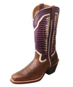 Twisted X Boots 'Twisted X' Women's 12" Ruff Stock Western Narrow Square Toe - Brown / Violet