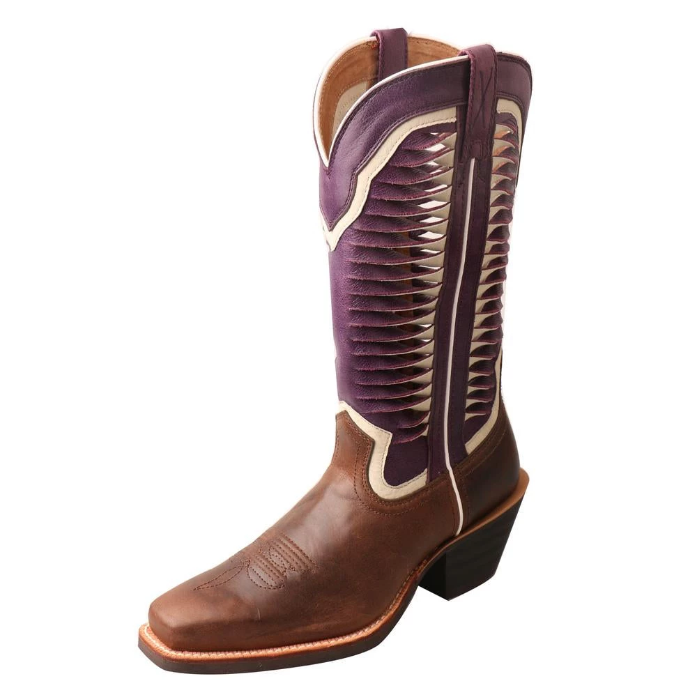 Twisted X Boots 'Twisted X' Women's 12" Ruff Stock Western Narrow Square Toe - Brown / Violet 3 Twisted X Boots 'Twisted X' Women's 12" Ruff Stock Western Narrow Square Toe - Brown / Violet