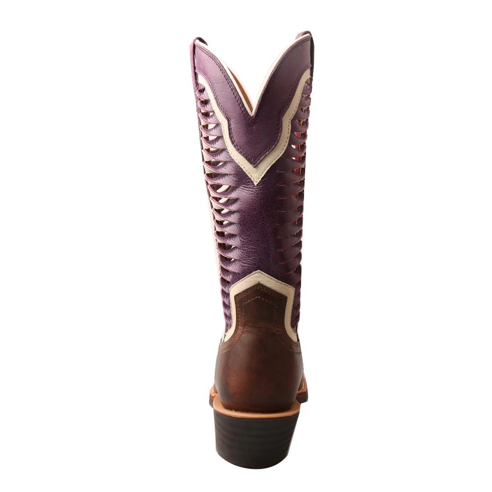 Twisted X Boots 'Twisted X' Women's 12" Ruff Stock Western Narrow Square Toe - Brown / Violet 5 Twisted X Boots 'Twisted X' Women's 12" Ruff Stock Western Narrow Square Toe - Brown / Violet