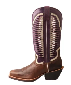 Twisted X Boots 'Twisted X' Women's 12" Ruff Stock Western Narrow Square Toe - Brown / Violet 12 Twisted X Boots 'Twisted X' Women's 12