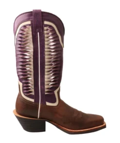 Twisted X Boots 'Twisted X' Women's 12" Ruff Stock Western Narrow Square Toe - Brown / Violet 11 Twisted X Boots 'Twisted X' Women's 12