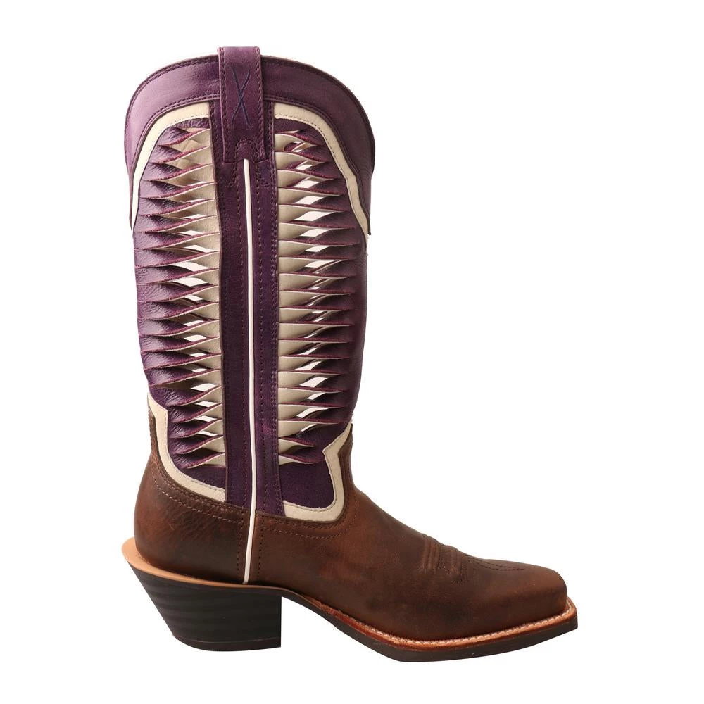 Twisted X Boots 'Twisted X' Women's 12" Ruff Stock Western Narrow Square Toe - Brown / Violet 6 Twisted X Boots 'Twisted X' Women's 12" Ruff Stock Western Narrow Square Toe - Brown / Violet
