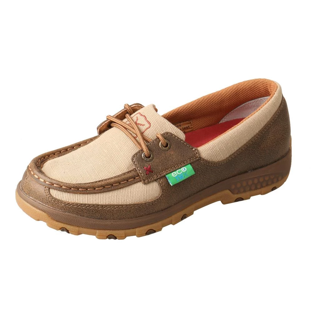 Twisted X Boots 'Twisted X' Women's CellStretch Boat Shoe Driving Moc - Bomber / Khaki 3 Twisted X Boots 'Twisted X' Women's CellStretch Boat Shoe Driving Moc - Bomber / Khaki