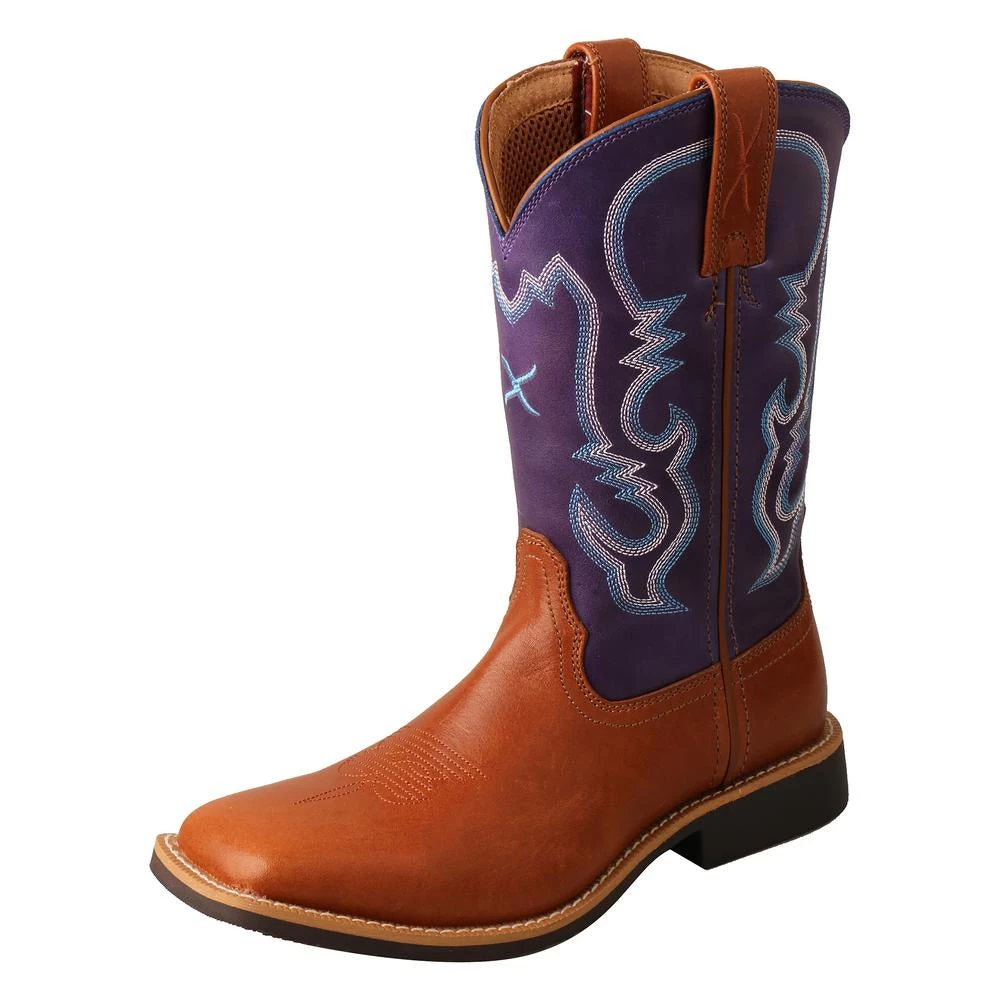 Twisted X Boots Kids 'Twisted X' Youth 9" Western Square Toe - Tan / Purple 3 Twisted X Boots Kids 'Twisted X' Youth 9" Western Square Toe - Tan / Purple