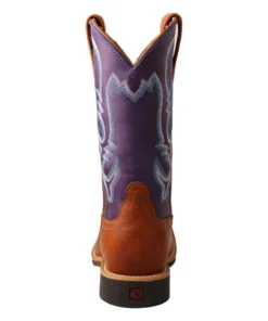 Twisted X Boots Kids 'Twisted X' Youth 9" Western Square Toe - Tan / Purple 11 Twisted X Boots Kids 'Twisted X' Youth 9