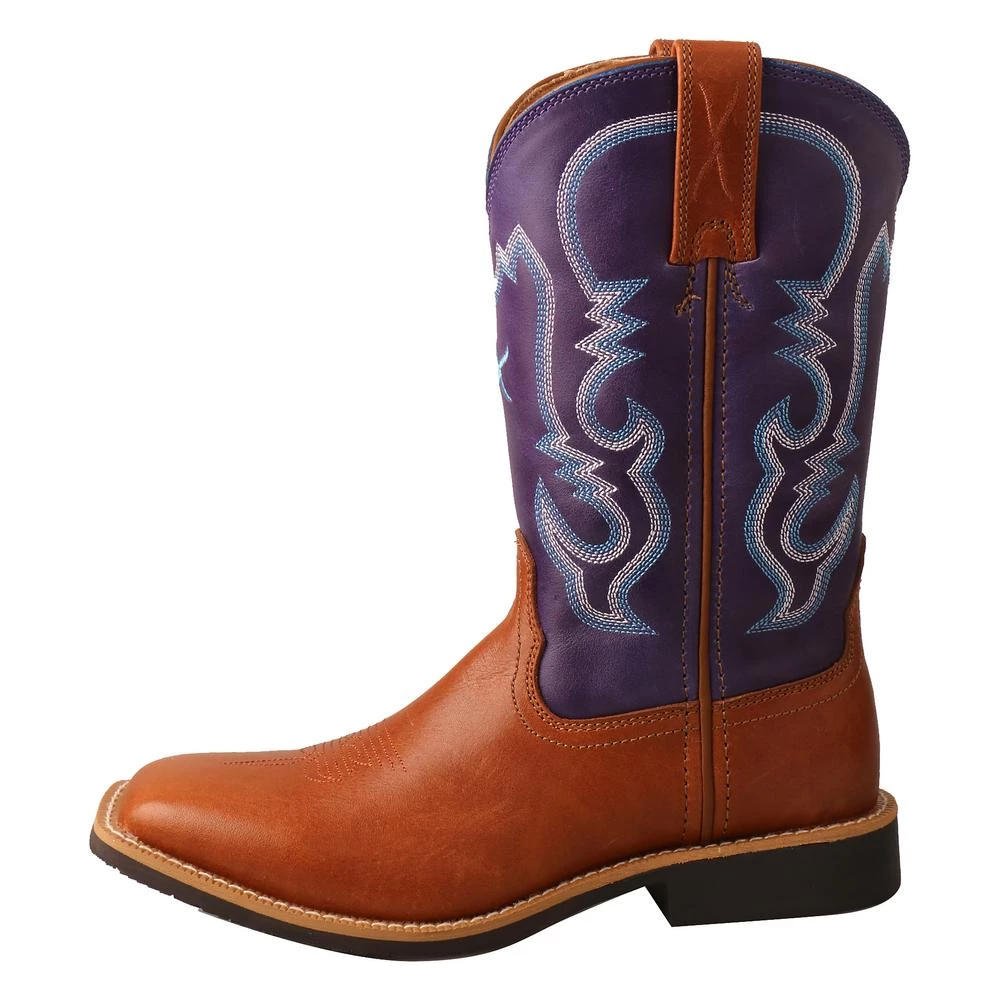 Twisted X Boots Kids 'Twisted X' Youth 9" Western Square Toe - Tan / Purple 8 Twisted X Boots Kids 'Twisted X' Youth 9" Western Square Toe - Tan / Purple