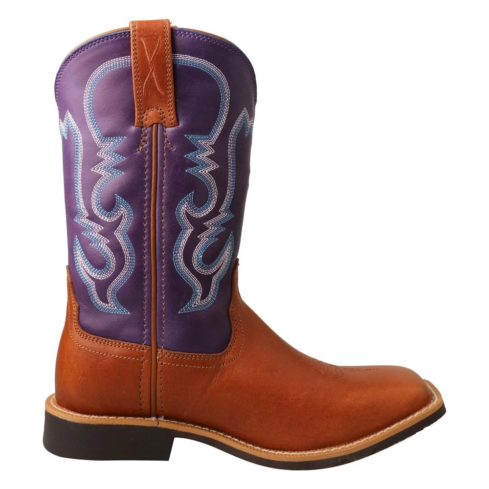 Twisted X Boots Kids 'Twisted X' Youth 9" Western Square Toe - Tan / Purple 7 Twisted X Boots Kids 'Twisted X' Youth 9" Western Square Toe - Tan / Purple