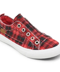 'Blowfish Malibu' Women's Play Slip On - Red Grand Canyon Plaid