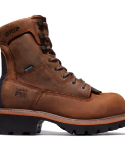 'Timberland Pro' Men's 8" Evergreen Logger EH WP Comp Toe - Brown