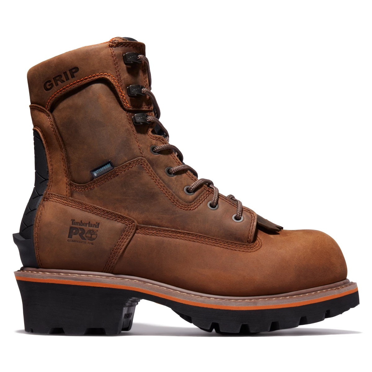 'Timberland Pro' Men's 8" Evergreen Logger EH WP Comp Toe - Brown 3 'Timberland Pro' Men's 8" Evergreen Logger EH WP Comp Toe - Brown